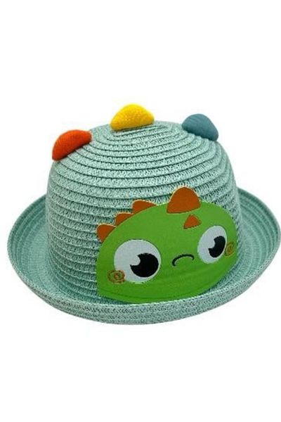 BaoBao Children's hat with dinosaur and colorful details - funny pattern with small brim, summer, 100% polyester