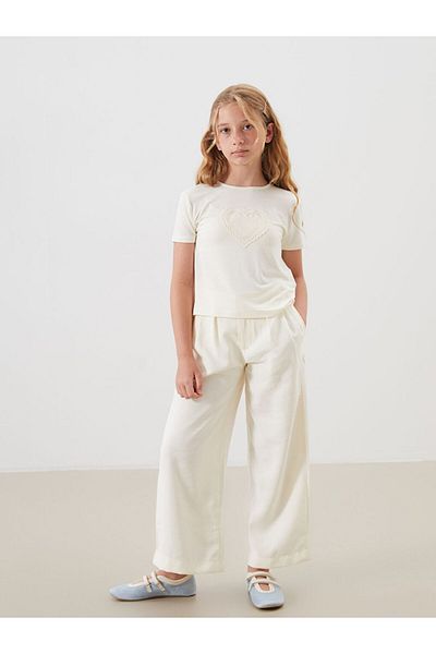 LC Waikiki Sari Crew Neck Girl's T-Shirt