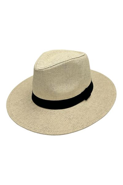 BaoBao Men's fedora hat with black band - classic summer model
