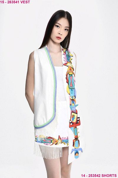 DQMANE Design Stone Colored Sleeveless Jacket