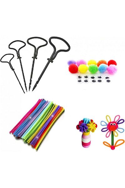 Bavooty 50-piece children's craft set, multicolor, fabric/metal, 5/4/3/2/mm