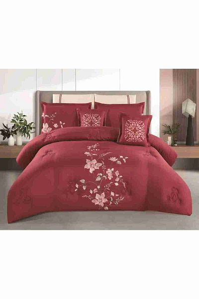 XI DUO A luxurious embroidered royal double bedspread to give you beauty and elegance to your room, made of microfiber, size 240*260 cm