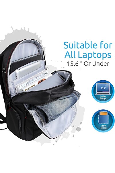 Promate Promate Laptop Backpack, Premium 15.6 Inches Laptop Backpack with Secure Pockets and Adjustable Stra