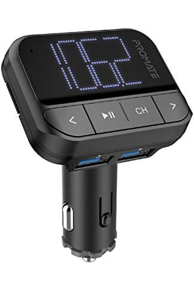 Promate Promate Car FM Transmitter, Wireless In-Car Radio Adapter Kit with Dual USB Ports, Hands-Free Callin