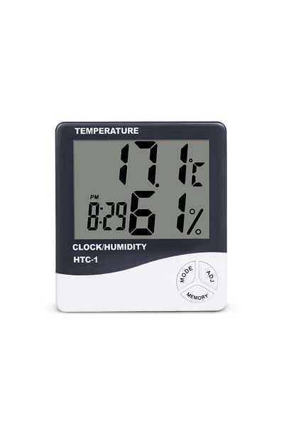 divendi-ro Clock, Thermometer and Hygrometer HTC 1, 3 in 1, Temperature, Weather Station, Humidity, Alarm