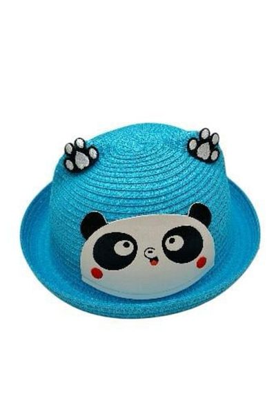 BaoBao Children's hat with panda pattern and paws applique - funny design with small brim