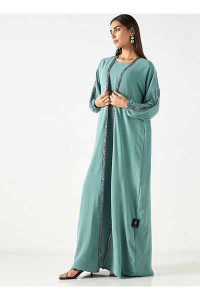 Jameela Ever Green with Beautiful Geometric precision Embroidery