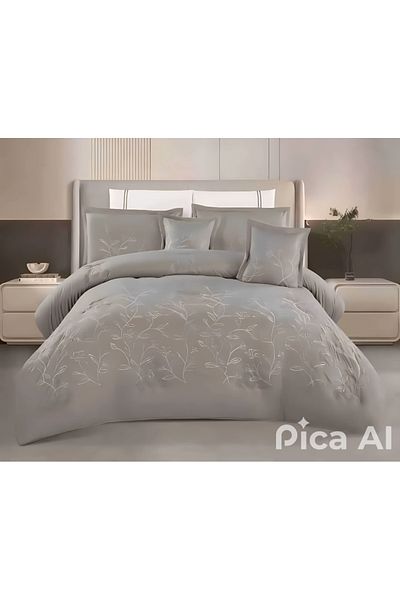 XI DUO A luxurious embroidered royal double bedspread to give you beauty and elegance to your room, made of microfiber, size 240*260 cm