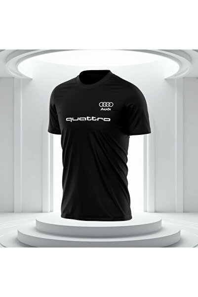 Bulvar Lee Erkek Sıfır Yaka Audi, Quattro Baskılı Yazlık T-Shirt / Araba