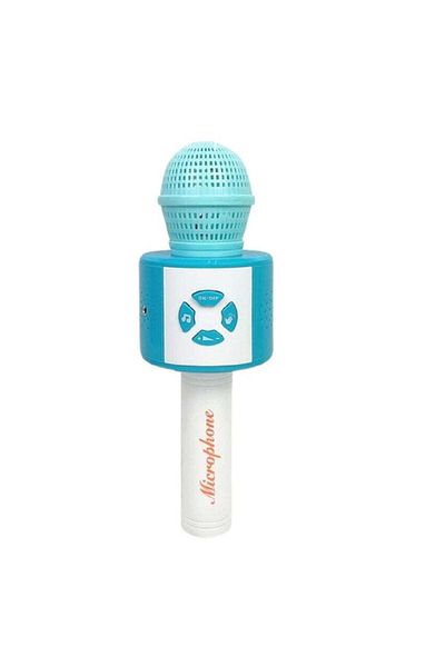 divendi-ro Toy microphone with demo songs, with phone connection cable, Pink/Blue - Pink