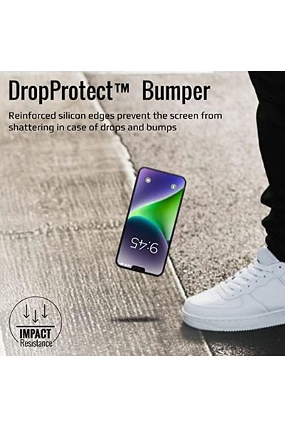 Promate Privacy Glass Screen Protector for iPhone 14 Plus, Clear Anti-Spy 3D Tempered Glass Screen G