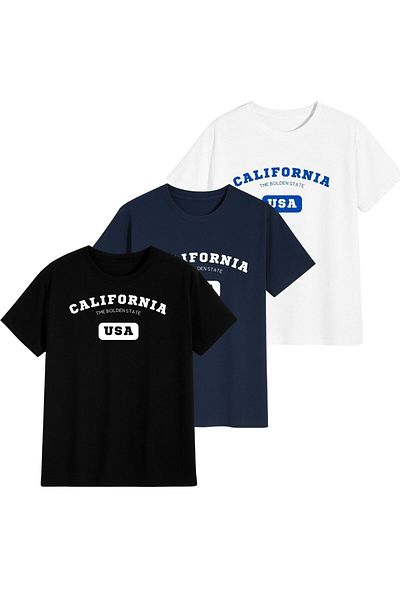 AFROGİYİM Unisex 3-pack California printed T-shirt