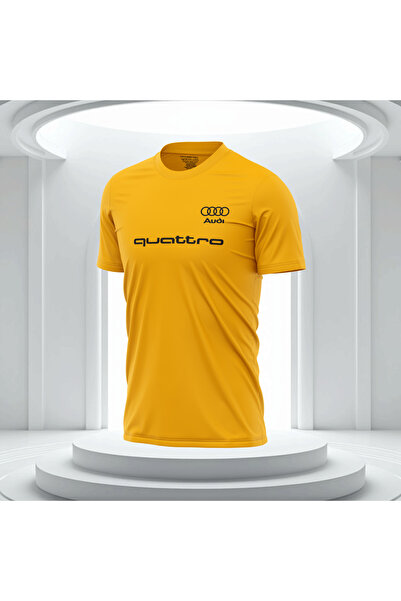 Bulvar Lee Ανδρικό μπλουζάκι με λαιμόκοψη Audi, Quattro με τύπωμα Summer T-Shirt / Αυτοκίνητο