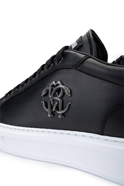 Roberto Cavalli Men's Genuine Leather Black Sneakers & Sports Shoes