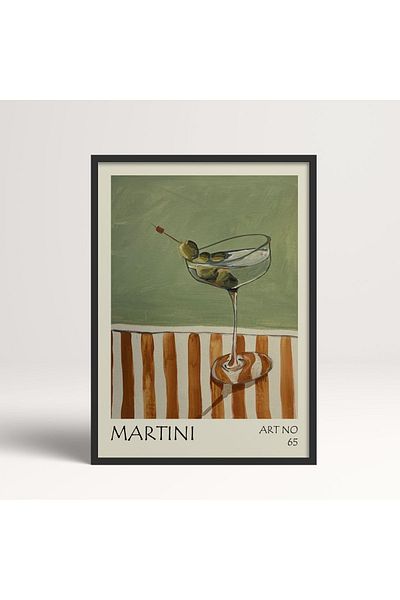hediyenebak Pictură cu un singur cadru Martini Art Poster Painting