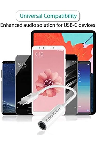 Promate Type-C to Aux Audio Headphone Stereo Output Conversion Adapter / Auxlink-C Compatible