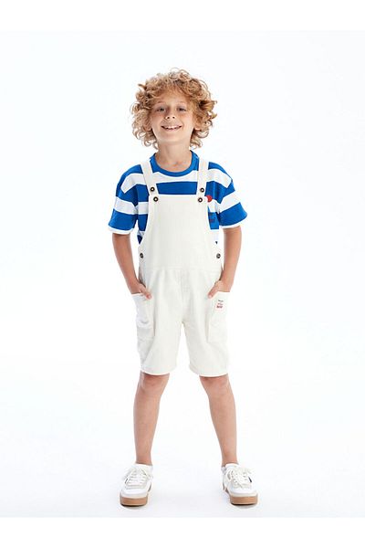 LC Waikiki Beige Square Collar Strap Boy's Salopet