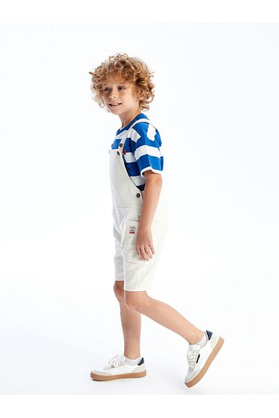 LC Waikiki Beige Square Collar Strap Boy's Salopet