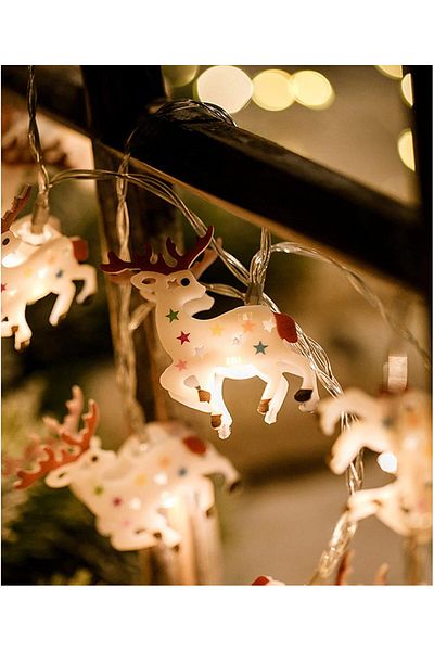 divendi-ro Set of 2 Christmas Light Installations with Reindeer Figurines, 2x2m, 2x10 LEDs, White Light