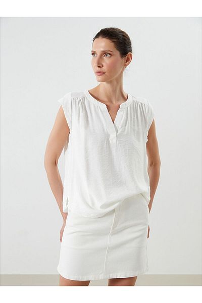 LC Waikiki White Scoop Neck Blouse