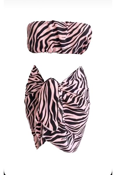 quella atelier Zebra Patterned Pareo Set