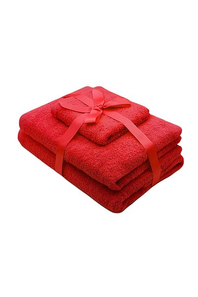 Somnart 3-piece towel set 500 gsm (face, hands, body) Red, SomnART