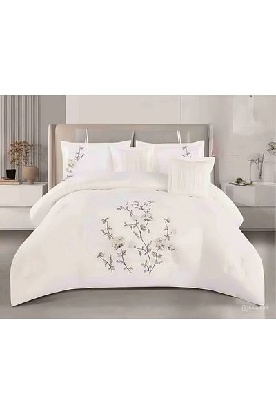 XI DUO A luxurious embroidered royal double bedspread to give you beauty and elegance to your room, made of microfiber, size 240*260 cm