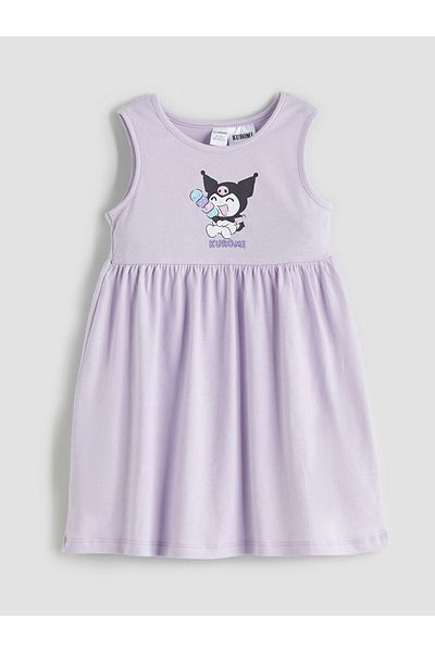LC Waikiki New Season Kuromi Printed Girls' Combed Cotton Dress - S5R377Z1