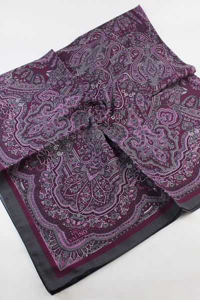 Valino 120x120 Ethnic Pattern Μεγάλο Μαντίλι Βαμβακερό Φουλάρι Μεγάλο Μέγεθος Vintage Φουλάρι Plum