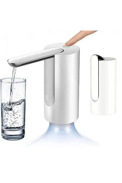 dalimag Dozator de Apa, Incarcare USB, Duza Pliabila, Alb, Pentru Bidon, Furtun Transparent, 16 x 7 cm, Dali