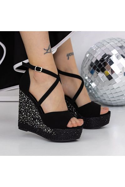 mei Sandale Dama cu Platforma 3HXS77 Negru | Mei