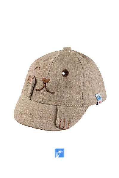 Kardelen Butik Denizli 65% Cotton 35% Polyester, Dog Embroidered Baby Boy Hat (0-18 Months) (Size 44-46 cm)