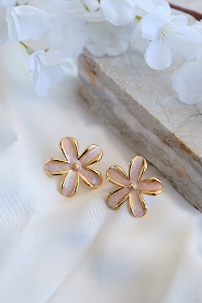 AURRARİ Ve Beyaz Mineli Papatya Küpe