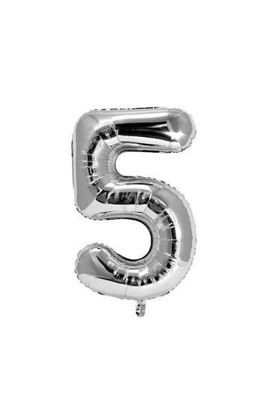 OEM Metalized Silver Foil Balloon, 80 cm, Number 5