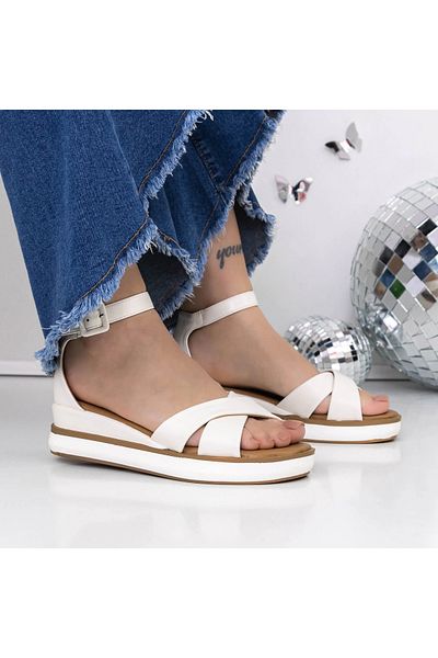 mei Women's Platform Sandals 3GZ56 White | Mei