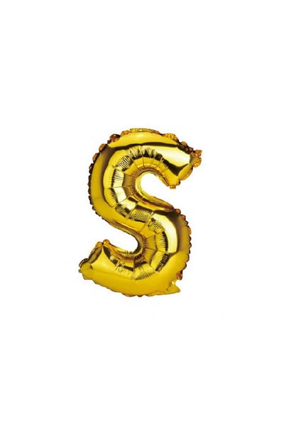 OEM Metallic foil balloon, gold, 40 cm, letter S