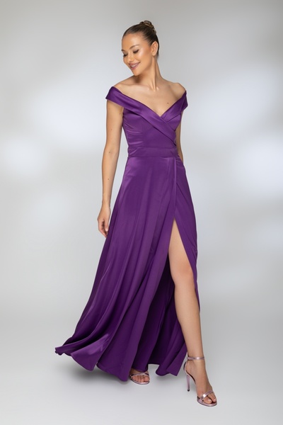 Atmosphere Fashion Rochie lungă din tafta violet