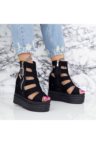 mei Sandale Dama cu Platforma 2W68 Negru Mei
