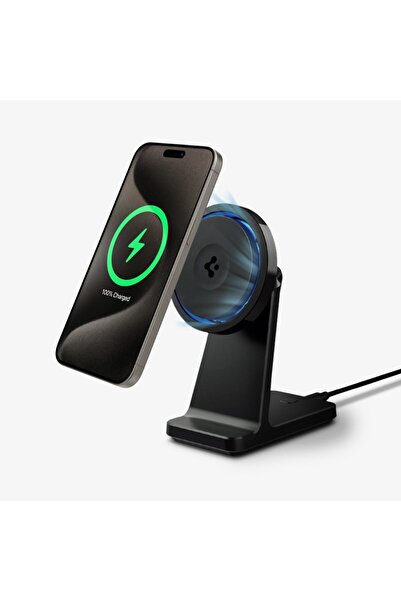 Spigen MagFit Stand Manyetik Kablosuz Şarj Cihazı / Özel Fanlı Isı Düşürücü iPhone için MagSafe - ACH07976