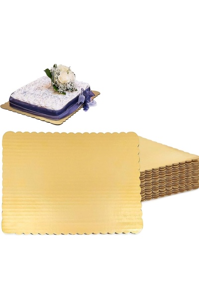 alenked 26x37 cm Gold Altın Turta Altlığı Pasta Altlık KALIN 5 Adet