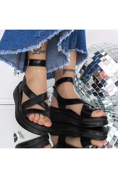 mei Sandale Dama cu Platforma 3GZ73 Negru | Mei