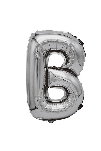Balon Metallic Foil Balloon, Mirific Party, Letter B, 80 cm, Silver