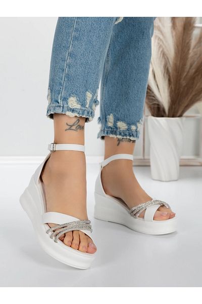 mei Women's Platform Sandals 5LM3 White | Mei