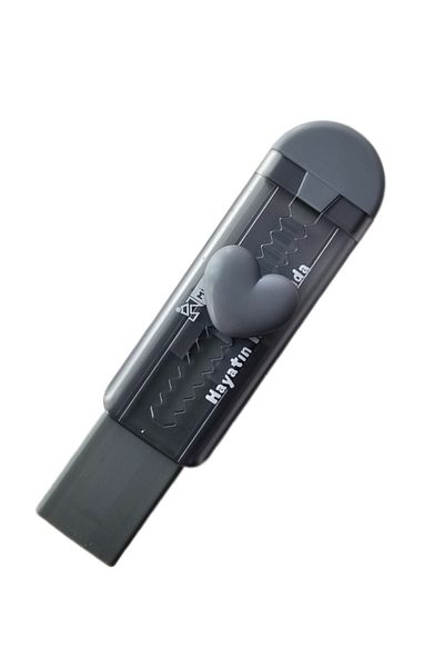 Mikro Heart Shaped XL Jumbo Sliding Eraser Slabber Eraser Gray Heart (1 Piece)