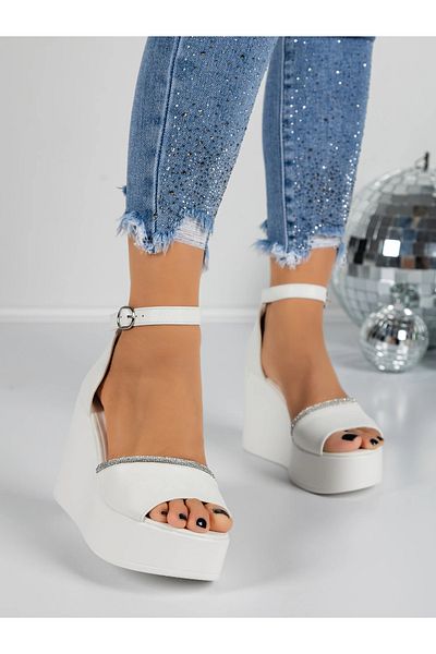 mei Women's Platform Sandals 5SY16 White | Mei
