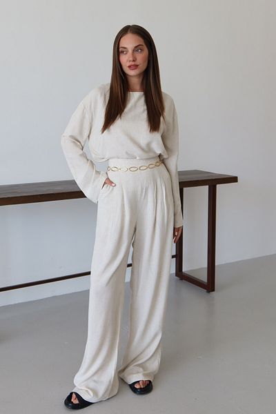 Laluvia Σετ παντελονιού Natural Marisol Blouse - 8760