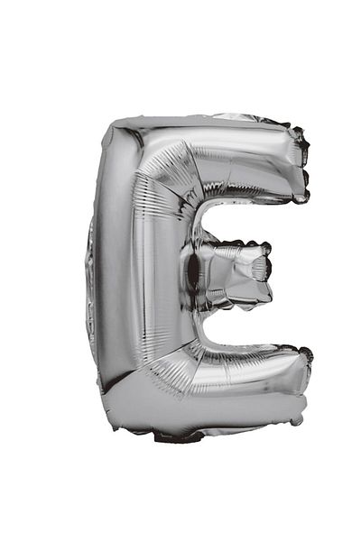 Balon din folie metalizata argintie, Mirific Party, Litera E, 80 cm, Silver