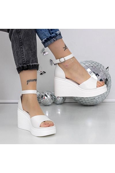 mei Women's Platform Sandals 3Y20 White | Mei