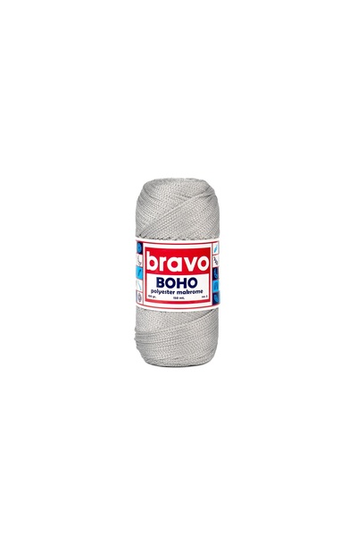 Bravo Boho Polyester Macrame Yarn 100 Gr 3 mm 60 Light Gray