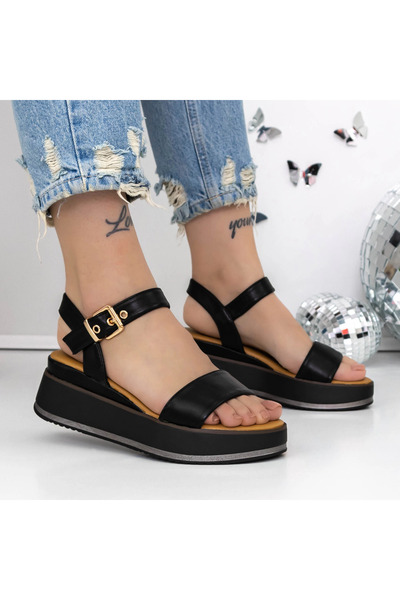 mei Sandale Dama cu Platforma 3GZ60 Negru | Mei